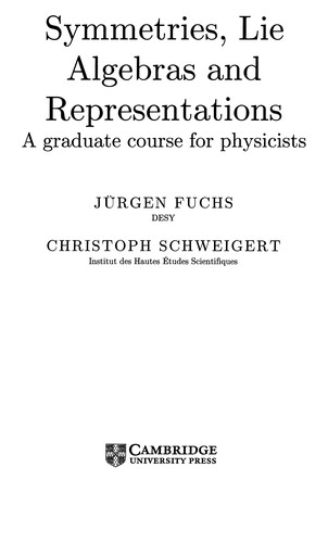 Cover for Symmetries, lie algebras and representations