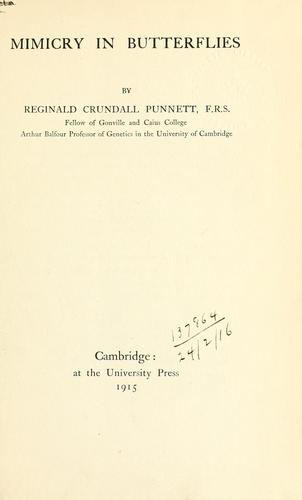 Cover for Mimicry in butterflies.