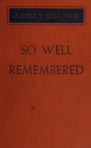 Cover for So well Remembered