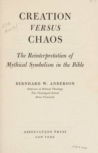 Cover for Creation Versus Chaos