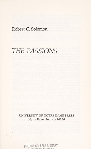 Cover for The passions