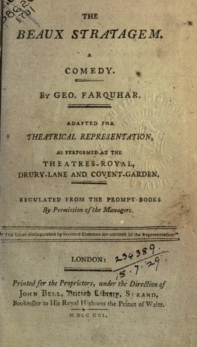 Cover for The beaux strategem, a comedy