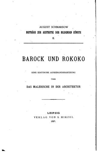 Cover for Barock und Rokoko: Eine kritische Auseinandersetzung über das malerische in ...