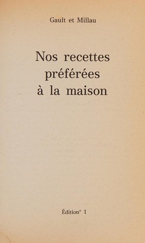 Cover for Nos Recettes Preferees a La Maison