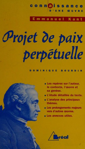 Cover for Emmanuel Kant, projet de paix perpétuelle