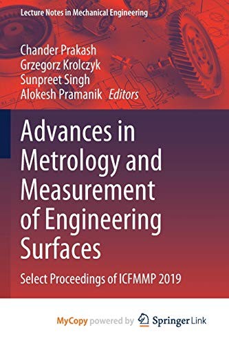 Cover for Advances in Metrology and Measurement of Engineering Surfaces