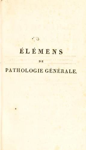 Cover for El©♭mens de pathologie g©♭n©♭rale