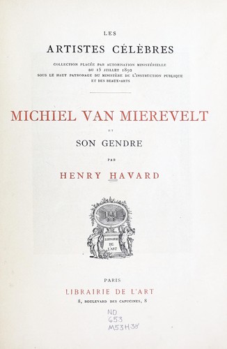 Cover for Michiel van Mierevelt et son gendre