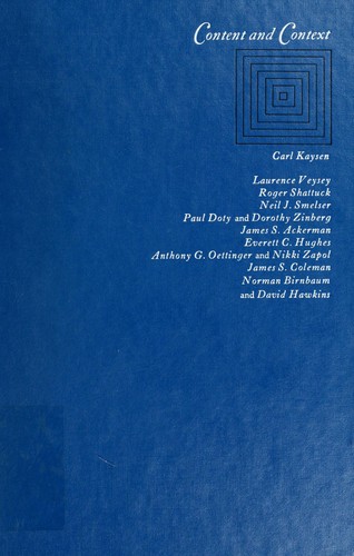 Cover for Content and context: essays on college education.