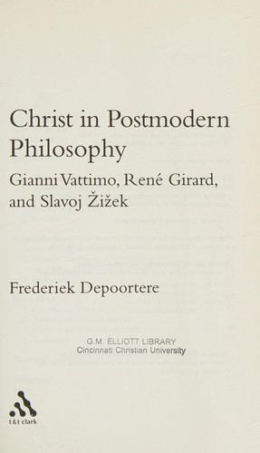 Cover for Christ in postmodern philosophy