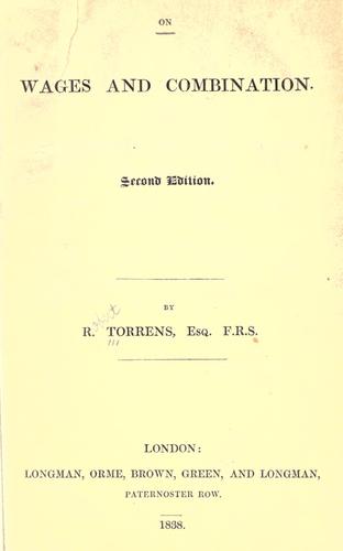 Cover for On wages and combination
