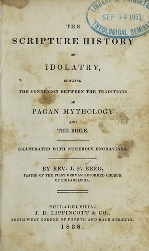 Cover for The Scripture history of idolatry
