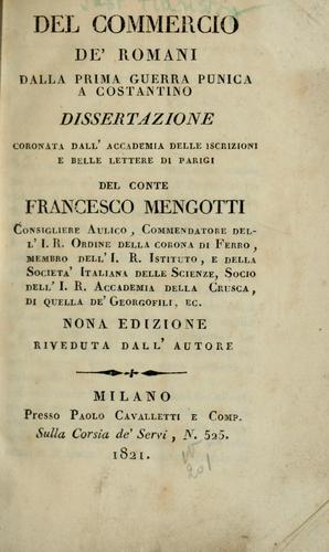 Cover for Del commercio de' Romani dalla prima guerra punica a Costantino