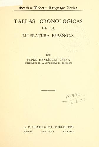 Cover for Tablas cronológicas de la literatura española.