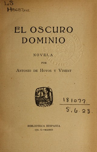 Cover for El Oscuro Dominio