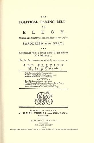 Cover for The political passing bell