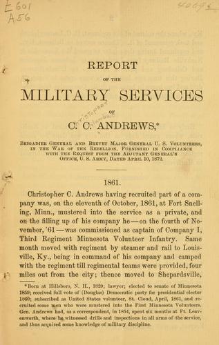 Cover for Report of the military services of...