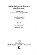 Cover for René Schickele aus neuer Sicht