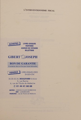 Cover for L' interventionnisme fiscal