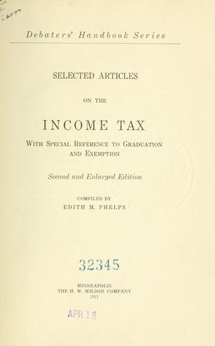Cover for Selected articles on the income tax