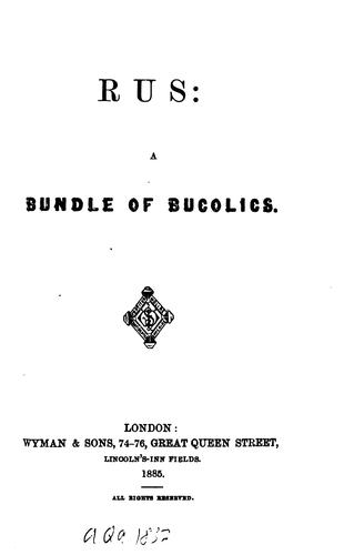 Cover for Rus: A Bundle of Bucolics