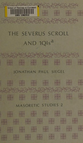 Cover for The Severus scroll and 1QIsa̳