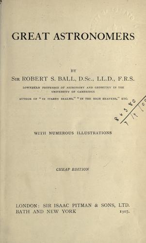 Cover for Great astronomers.