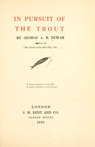Cover for In pursuit of the trout