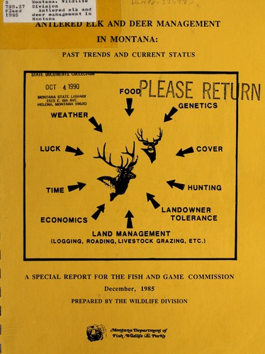 Cover for Antlered elk and deer management in Montana