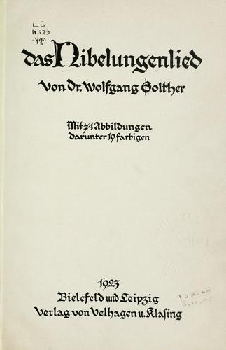 Cover for Nibelungenlied.