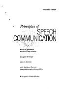 Cover for Principles of speech communication