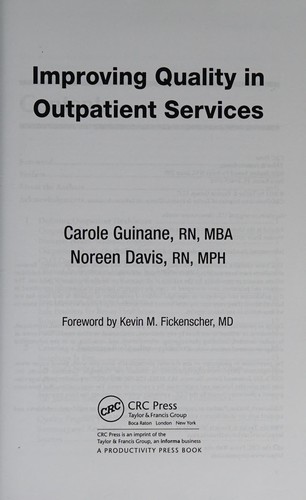 Cover for Improving quality in outpatient services