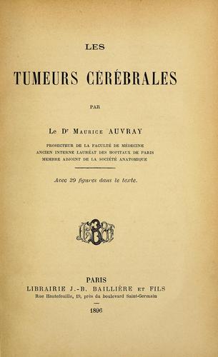Cover for Les tumeurs cérébrales