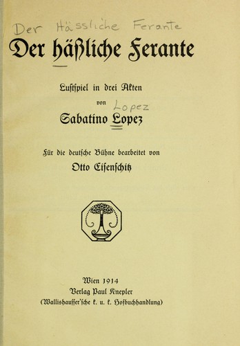 Cover for Der hässliche Ferante