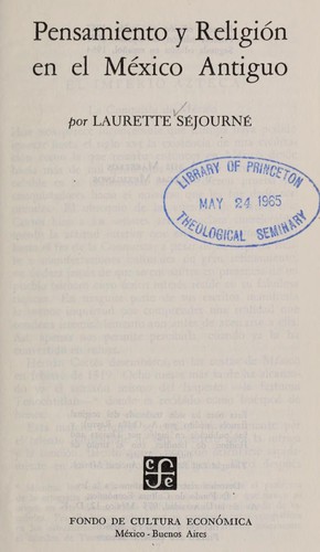 Cover for Pensamiento y religión en el México antiguo