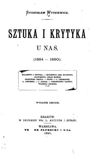 Cover for Sztuka i krytyka u nas, 1884-1890