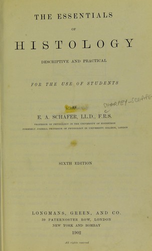 Cover for The essentials of histology, descriptive and practical, for the use of students