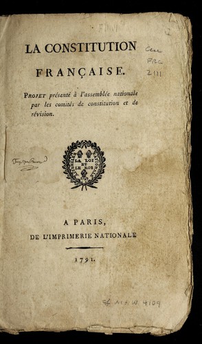 Cover for La constitution franc ʹaise