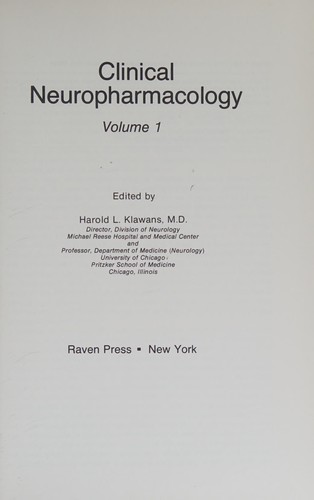 Cover for Clinical neuropharmacology.