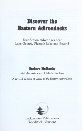 Cover for Discover the eastern Adirondacks
