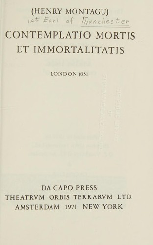 Cover for Contemplatio mortis et immortalitatis.