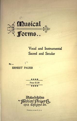 Cover for Musical forms