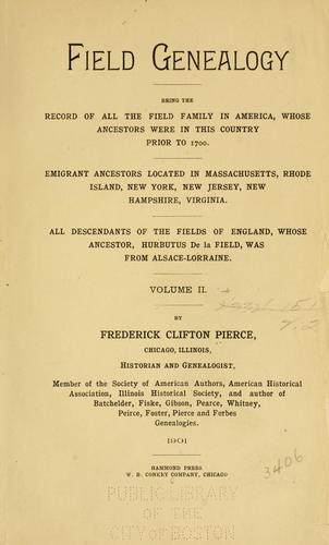 Cover for Field genealogy