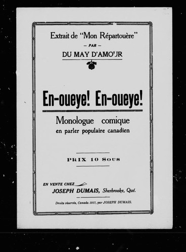 Cover for En-oucye! En oueye!
