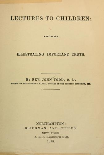 Cover for Lectures to children