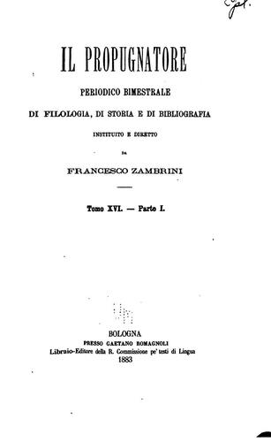 Cover for Il Propugnatore