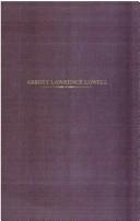 Cover for Abbott Lawrence Lowell, 1856-1943