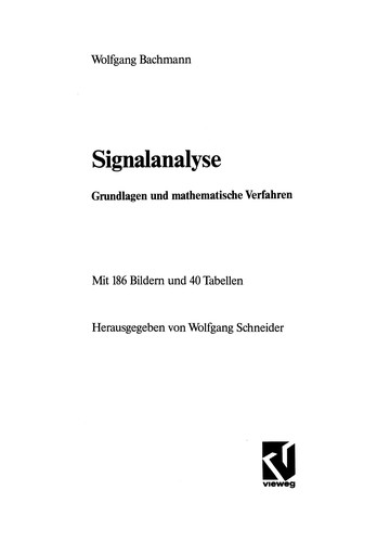 Cover for Signalanalyse