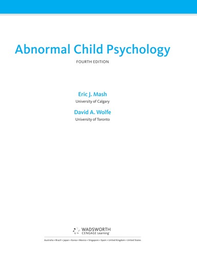 Cover for Abnormal child psychology