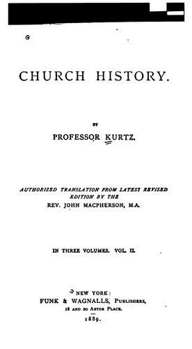 Cover for Church history.